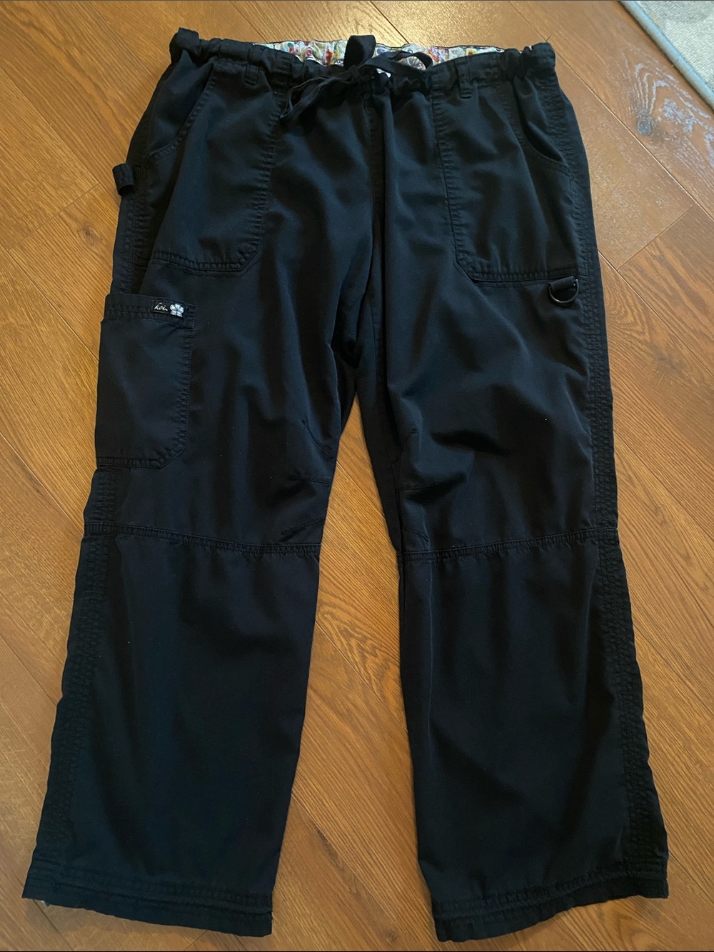 Koi Black Utility Drawstring Scrub Pants XL Petite